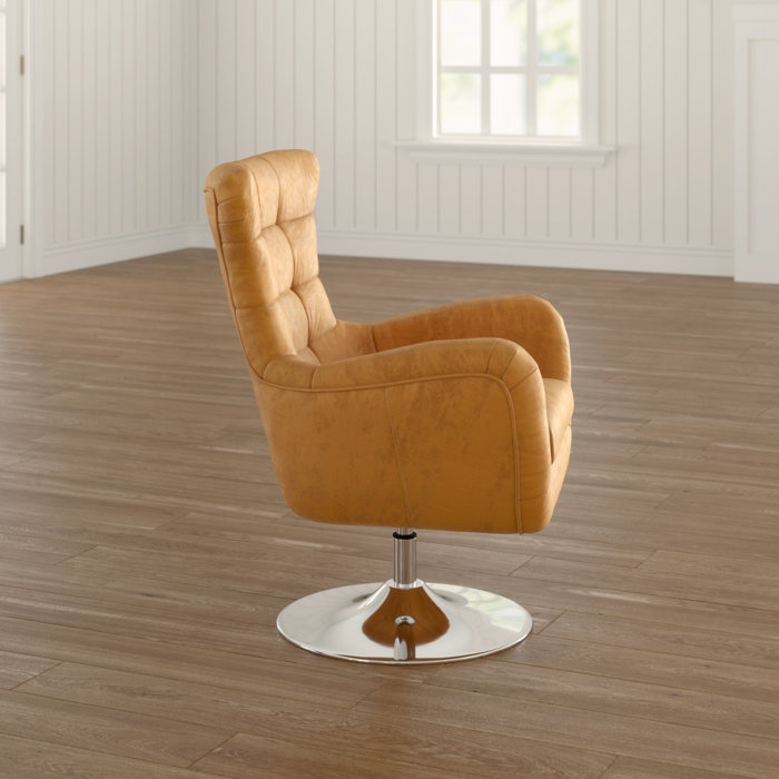 Mercury Row Cantillo Leather Swivel Wingback Chair & Reviews Wayfair.co.uk